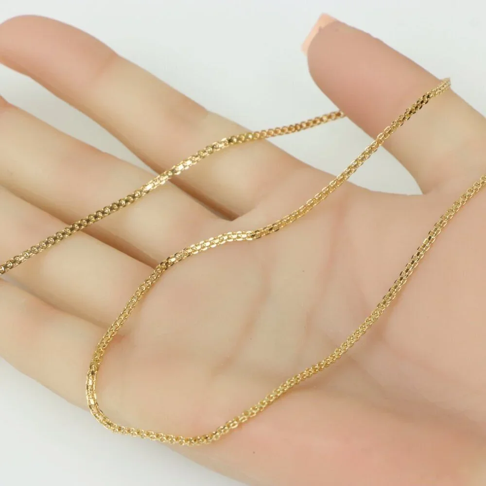 Sleek Flat Rose Gold Box Chain Necklace Lobster Clasp Closure, XPNL0231